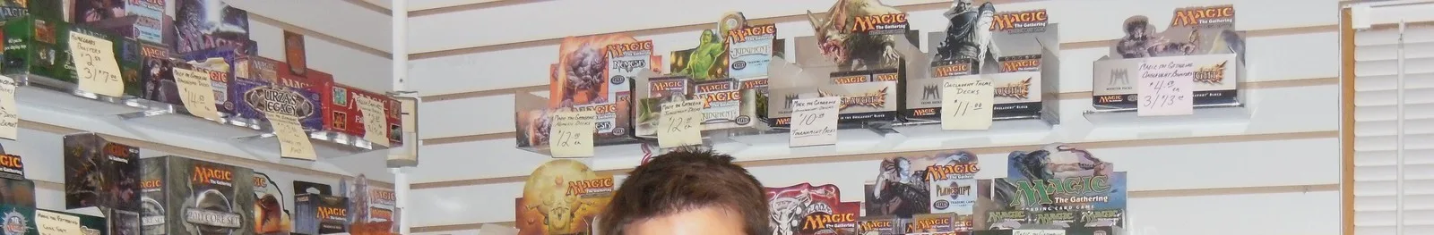 Magic: The Gathering product wall inside P&T Sports Cards